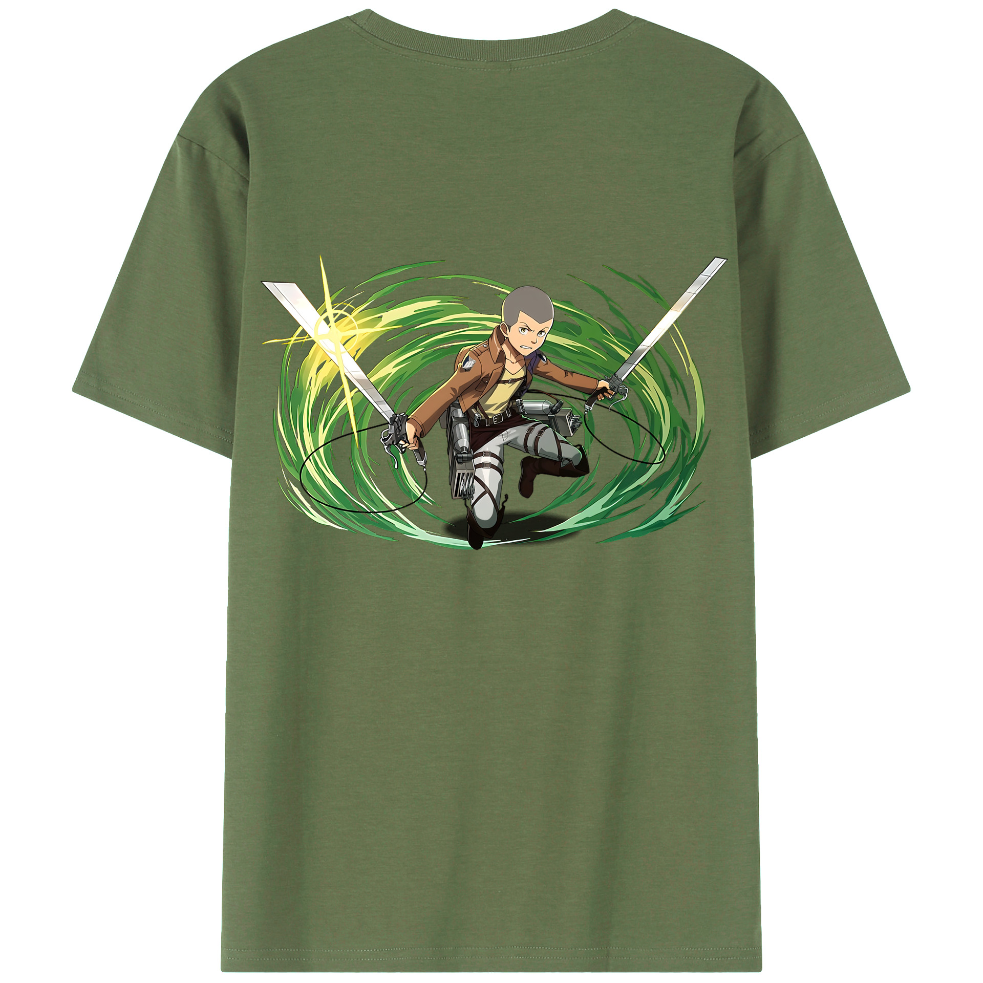 （画像用） 進撃の巨人 コニー·スプリンガー Attack on Titan Connie Springer 綿100％ メンズ半袖Tシャツ（バックプリント） 通気性